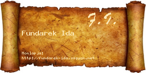 Fundarek Ida névjegykártya